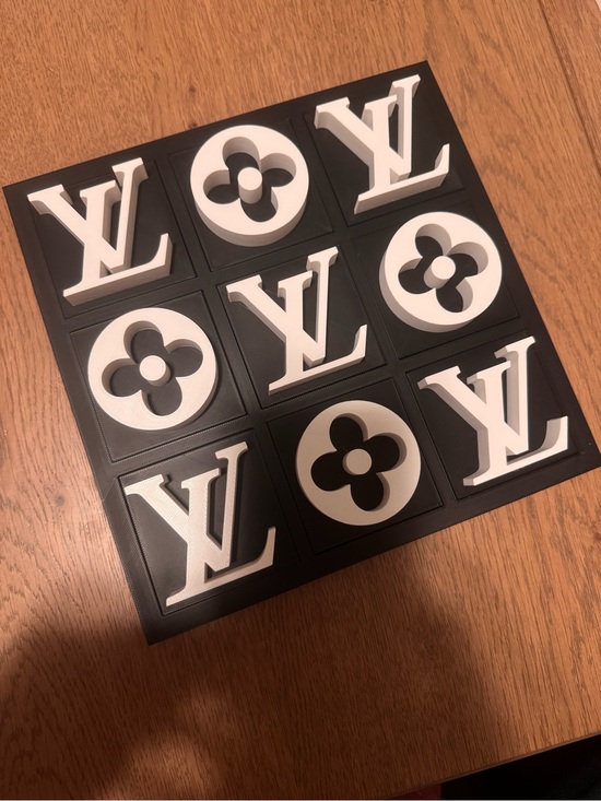 None Other - LARGER Black & White Tic Tac Toe Board : Coffee Table Game